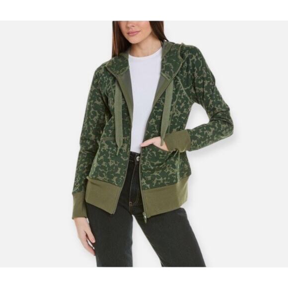 NWOT Cabi Marathon Double Zip Green Hooded Jacket Size XXS Thumbholes Sporty - Picture 1 of 9